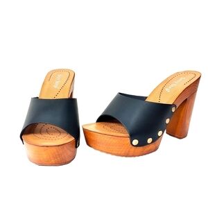 Sexy Step Black Studded Quincy Sandal NWT 7